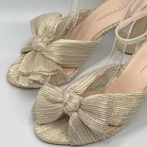 Loeffler Randall Camellia Knotted Lamé Sandals size 8 - Picture 6 of 12
